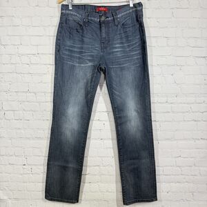Guess Jeans Men 33x32 Slim Straight Del Mar Fit Dark Wash Stretch Whisker Denim